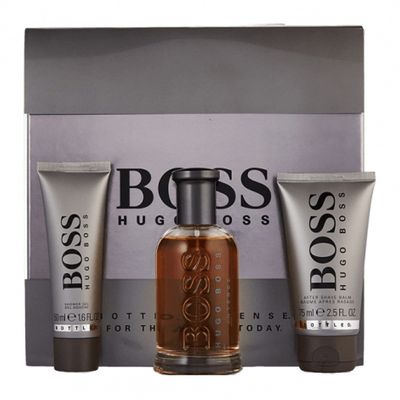 Hugo Boss Bottled Eau de Toilette Set for Men Perfume 100ml + Mini Perfume 30ml + Shower Gel 50ml