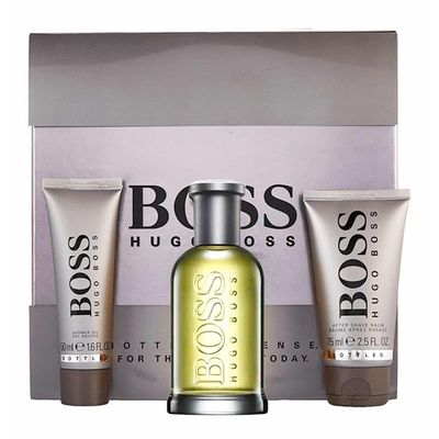 هوجو بوس مجموعة عطر بوتلد انتينس للرجال أو دو برفيوم 100 مل + جل استحمام 100 مل + جل بعد الحلاقة 75 مل