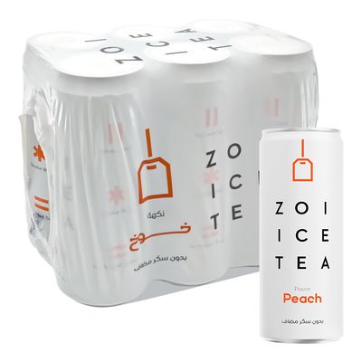Zoi Ice Tea Peach Flavor No Added Sugar - 320ml × 6