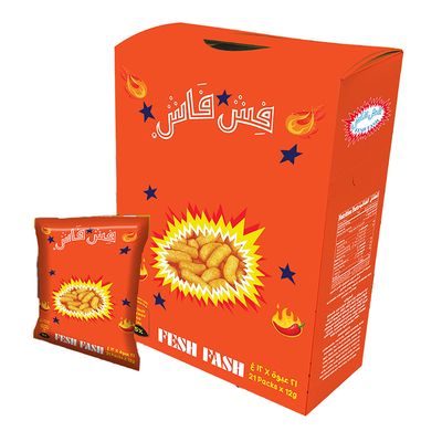 Fesh Fash Corn Puffs Hot Flavor 12 G × 21
