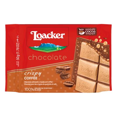 Loacker Chocolate Milk With Wafer Crispies & Coffee 50 G