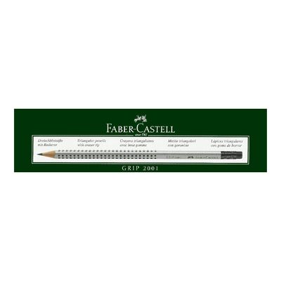 Faber Castell Pencil Grip With Eraser Gray No. 2001 12 Pencils