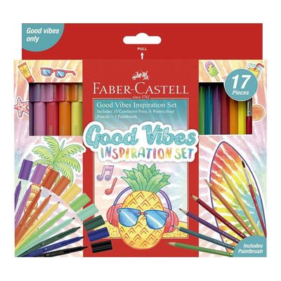 Faber Castell Pens Marker Connector Color + Pens Watercolor Wood 17 Pens