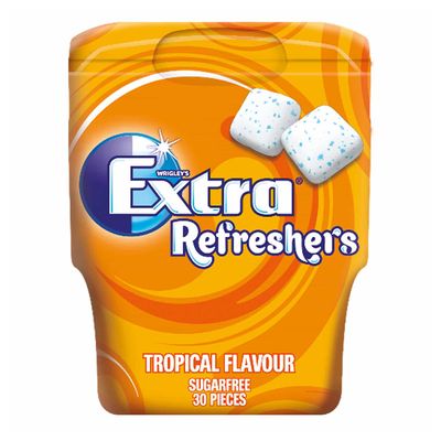 Extra Gum Refreshers Tropical Flavor Sugar Free 30 Pieces