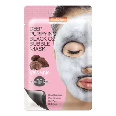Purederm Deep Purifying Black O2 Bubble Mask Volcanic - 20g