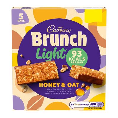  Cadbury Brunch Light Honey & Oat Bar Covered In Milk Chocolate (Imported) 5pcs - 130g