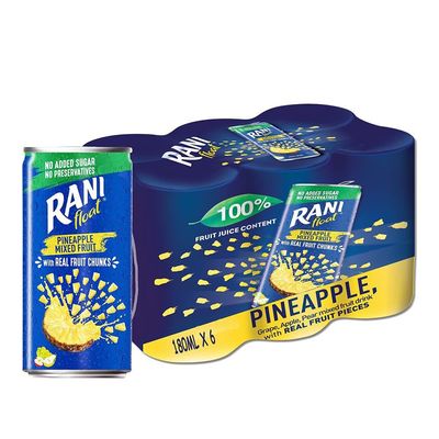 Rani Drink Pineapple With Real Fruit Pieces 180 ML × 6