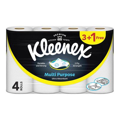 Kleenex Tissue Roll Ultra Absorbent 2 Ply 90 Sheets × 4