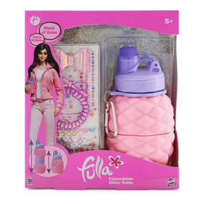 فلة زجاجة مياه قابلة للتوسيع مع ملصقات تاتو للاطفال