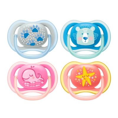 Philips Avent Baby Rubber Pacifier Ultra Air Free Flow - Assorted 6-18 Months - 2pcs