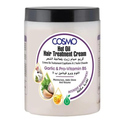 كوزمو كريم حمام زيت لمعالجة الشعر بخلاصة الثوم وبرو فيتامين ب 5 - 1000 مل
