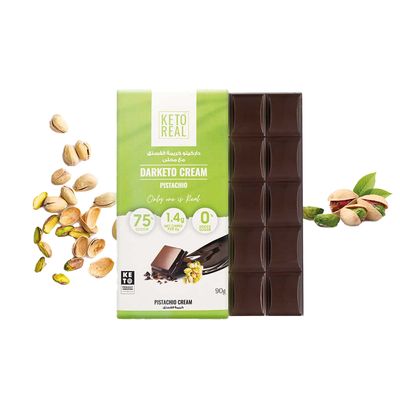 Keto Real Darketo Cream Pistachio Chocolate Bar 0% Added Sugar - 90g