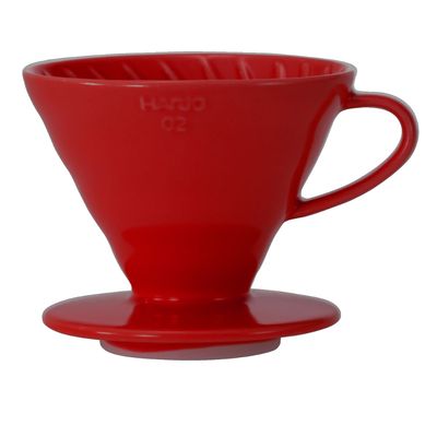 Hario Coffee Dripper Ceramic Red Color V60 Size 02