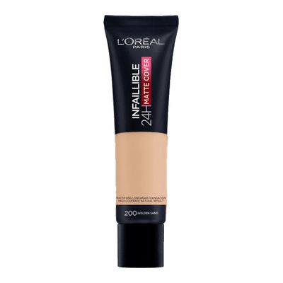 L'Oreal Paris Infallible 24H Matte Cover Foundation - 200 Golden Sand - 30ml