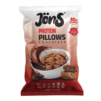 Jons Protein Pillows Crunchy Cereal Snack Filled With Chocolate Cream (Imported) - 60g