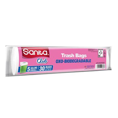 Sanita Club Trash Bags Small 5 Gallons 30 Bags