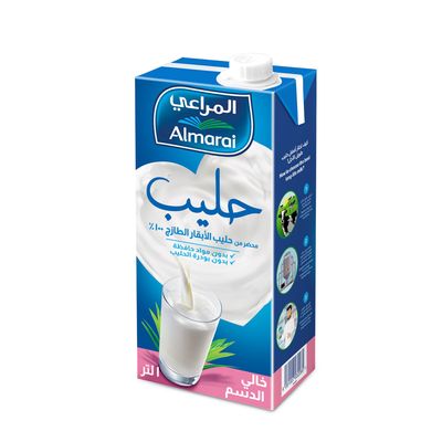 المراعي حليب طويل الأجل خالي الدسم 1 لتر